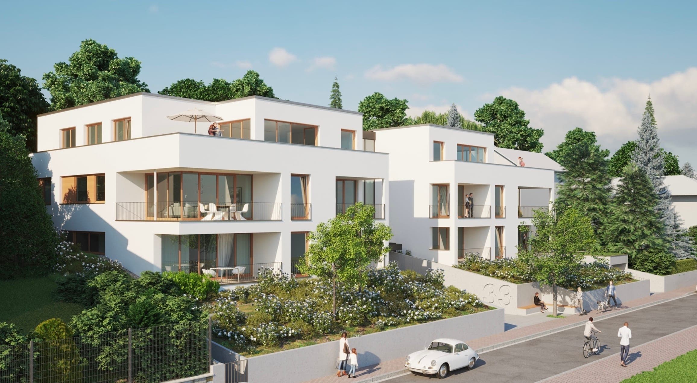 Rendering of the town villas at Am Bächelchen 33, Frankfurt am Main