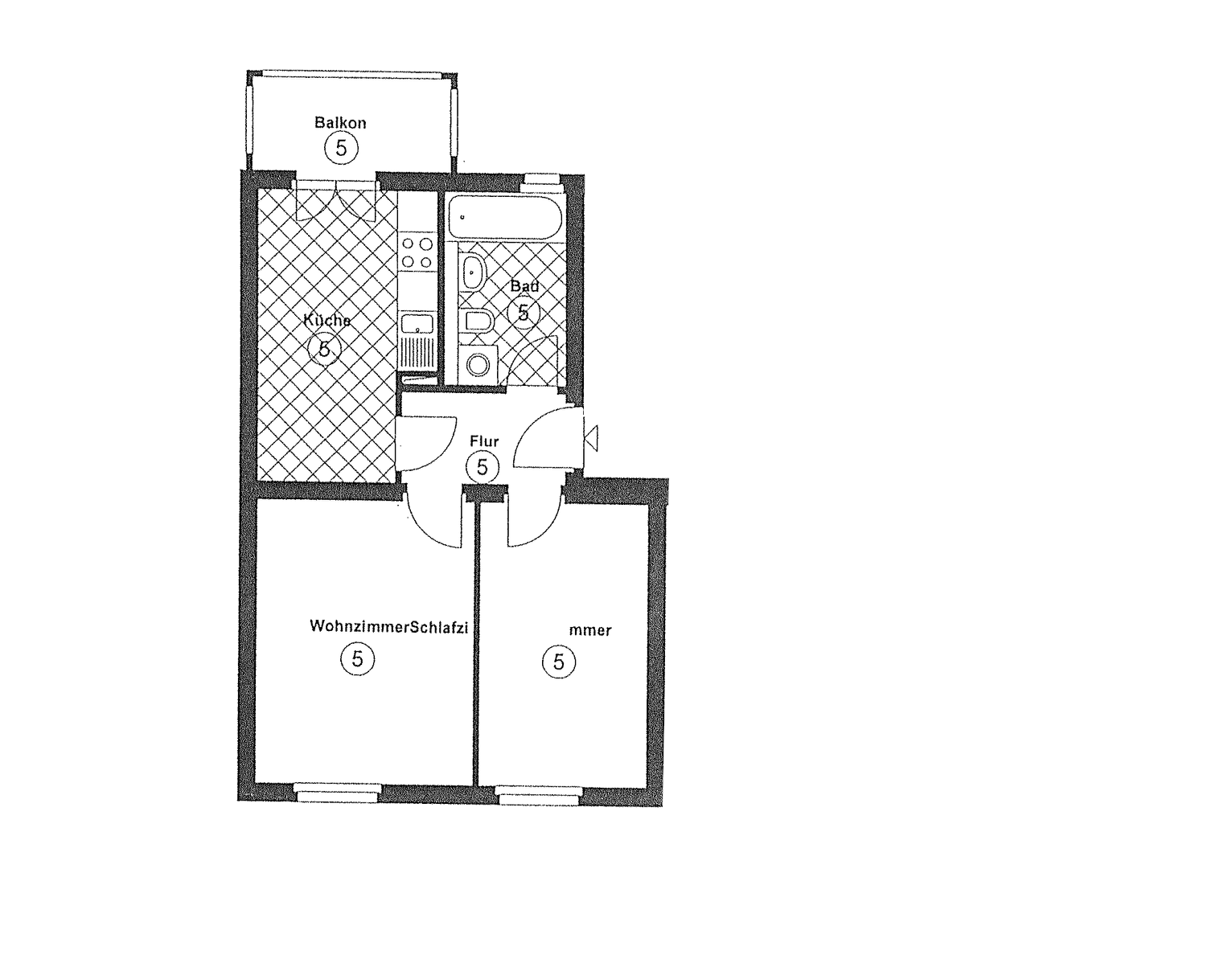 Floor plan 1: Solide Kapitalanlage: Vermietete 2-Zimmer-Wohnung mit Stellplatz